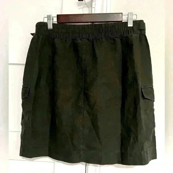 Athleta Voyager Olive Green Linen Mini Skirt- Size 6- NWT - Picture 2 of 4